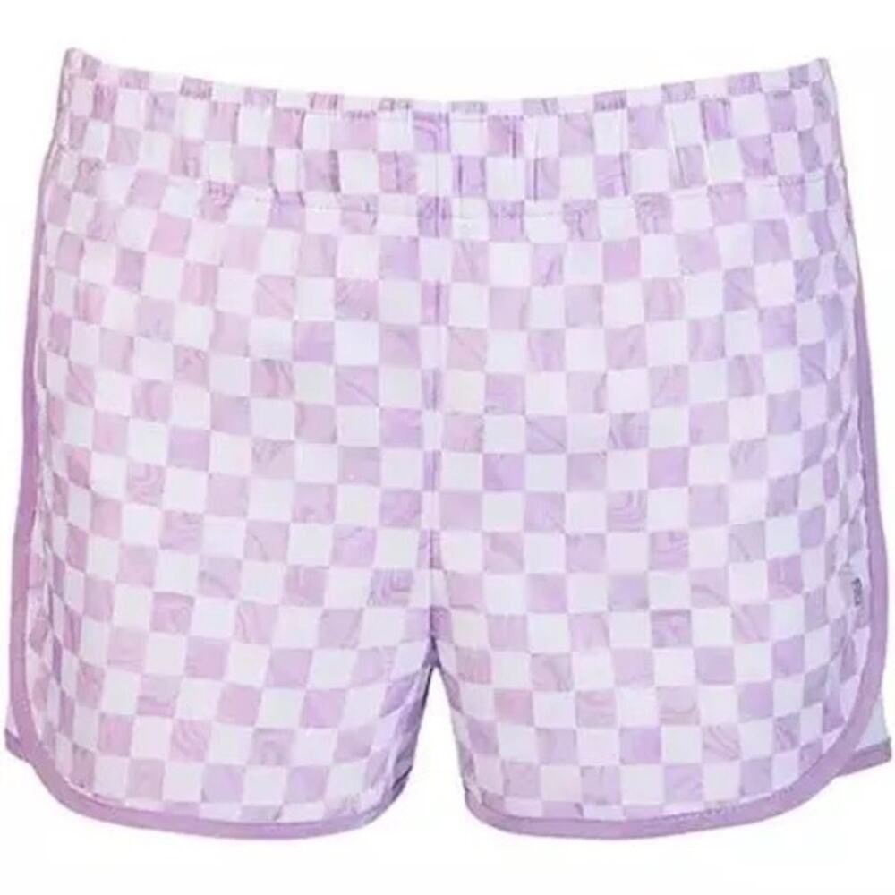 Ideology Girls Marbled Purple and White Checkered Shorts Size XL
